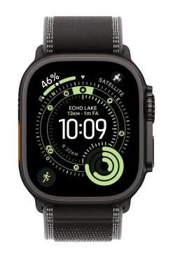 Apple Trail Loop 49mm Nero/Charcoal S/M – Cinturino Nylon Riflettente per Apple Watch