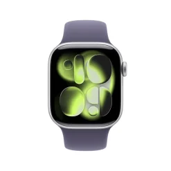 Apple Watch Series 11 GPS, Cassa 42 mm in alluminio color argento con Cinturino Sport viola nebbia - M/L
