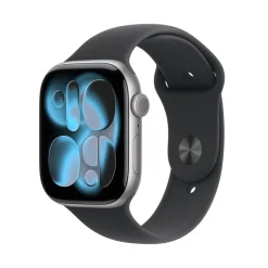Apple Watch Series 11 GPS, Cassa 46 mm in alluminio grigio siderale con Cinturino Sport nero - M/L