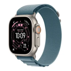 Apple Watch Ultra 3 GPS + Cellular, Cassa 49 mm in titanio naturale con Alpine Loop blu chiaro - Medium