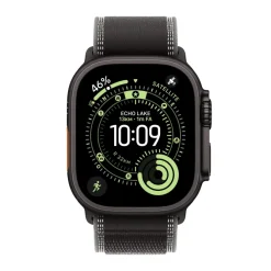 Apple Watch Ultra 3 GPS + Cellular, Cassa 49 mm in titanio nero con Trail Loop nero/cenere - S/M