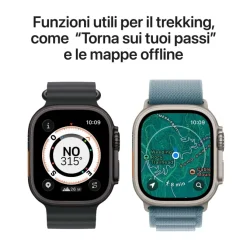 Apple Watch Ultra 3 GPS + Cellular, Cassa in titanio naturale (49 mm) con Cinturino Ocean blu salmastro