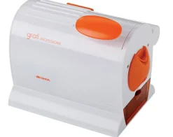 ARIETE - 445 Gratì professional Grattuggia con rullo professionale, 120 Watt, contenitore estraibile - Arancione/Bianco