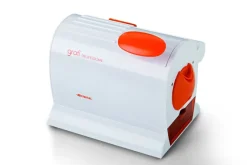 ARIETE - 445 Gratì professional Grattuggia con rullo professionale, 120 Watt, contenitore estraibile - Arancione/Bianco