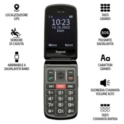 BEGHELLI - Cellulare 9205 SALVALAVITA Phone SLV19 Grigio