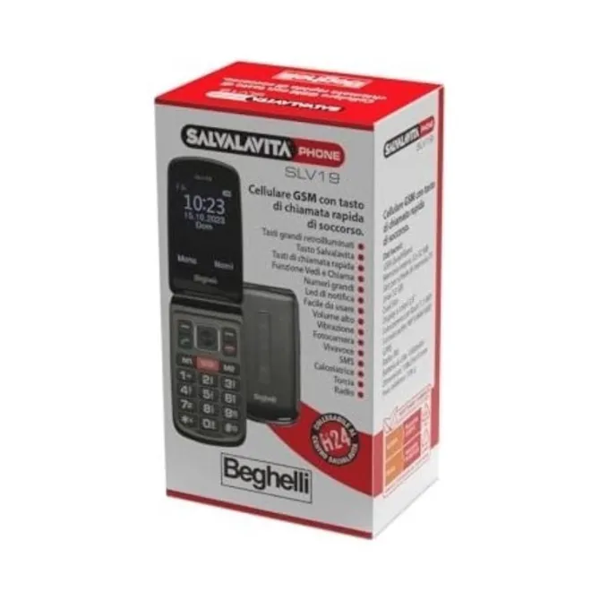 BEGHELLI - Cellulare 9205 SALVALAVITA Phone SLV19 Grigio
