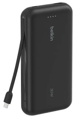 Belkin BoostCharge Powerbank 20000mAh 30W PD Nero con Cavo USB-C Integrato