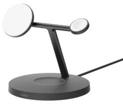 Belkin BoostCharge Pro 3 in 1 Qi2 15W Nero – Ricarica wireless rapida per iPhone, Apple Watch e AirPods