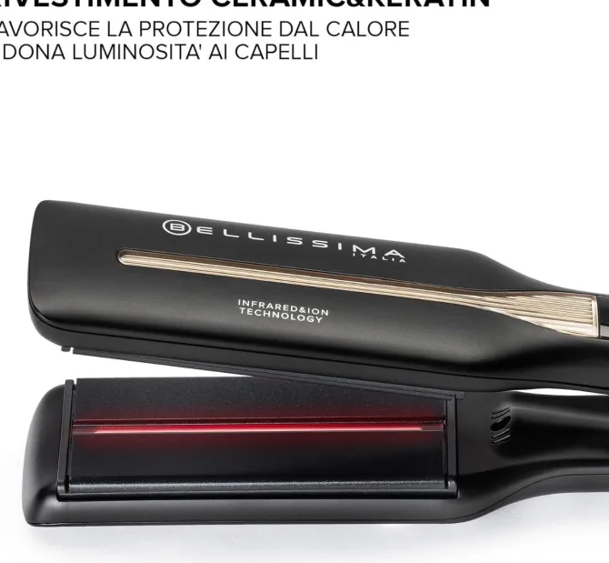 Bellissima Imetec Absolute, Piastra per capelli professionale con piastre 4XL