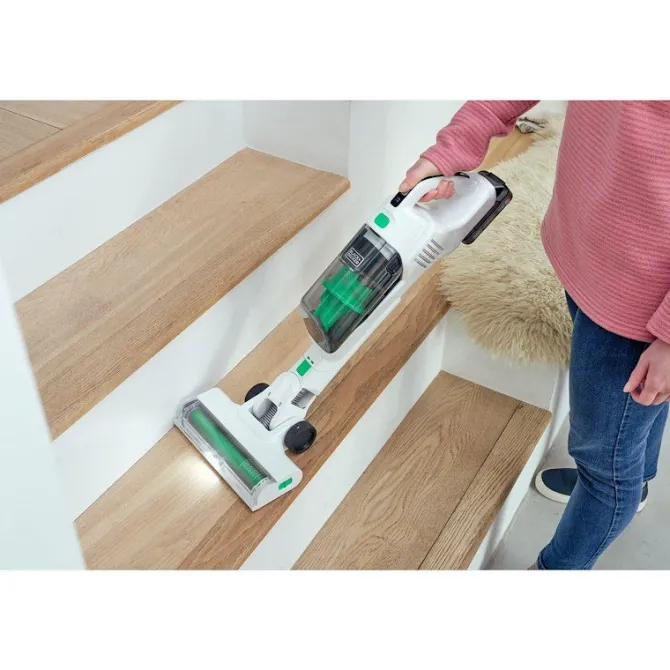 BLACK&DECKER - Aspirapolvere Ricaricabile Reviva 18V 4in1 Bianco/Verde