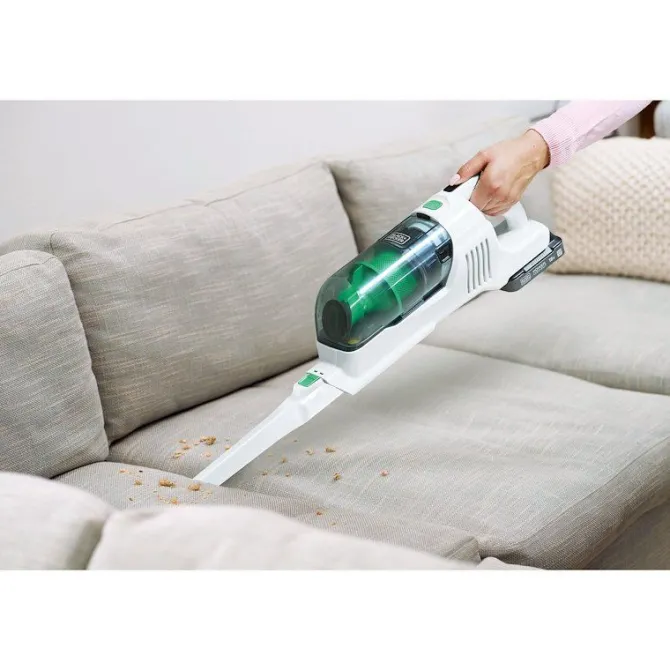 BLACK&DECKER - Aspirapolvere Ricaricabile Reviva 18V 4in1 Bianco/Verde