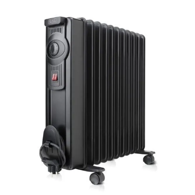 Black & Decker - Radiatore Elettrico ad Olio BXRA2000E da 2000 W, 240 V, 2 modalità di riscaldamento - Nero