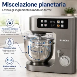 Blunord Planetaria 8 L BLUNORD BLUP4975 DELUXE 2100W con Bilancia Integrata
