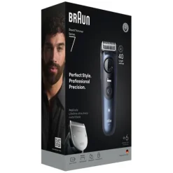 Braun BeardTrimmer 7 BT7520 lama Ultra Sharp ProBlade, lunghezza taglio 2cm - Nero e Blu