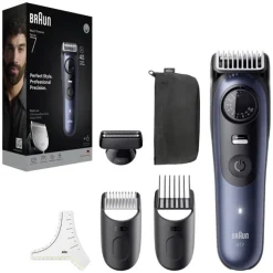Braun BeardTrimmer 7 BT7520 lama Ultra Sharp ProBlade, lunghezza taglio 2cm - Nero e Blu