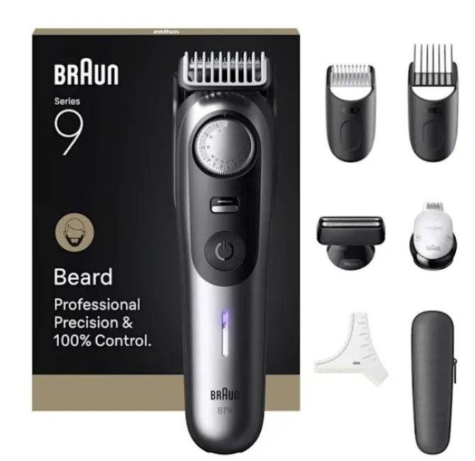 Braun BeardTrimmer 9 BT9520 regolabarba Batteria 52 2cm Nero e Grigio