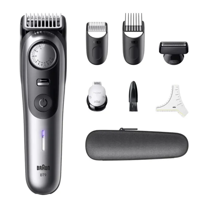 Braun BeardTrimmer 9 BT9520 regolabarba Batteria 52 2cm Nero e Grigio