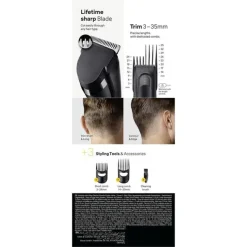 Braun HC5530 tagliacapelli Nero 17 Nichel-Metallo Idruro