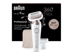 Braun Silk-Épil 9 Flex Epilatore Wet & Dry 9-011 3D, Testa Flessibile 360°, 40 Pinzette, Oro
