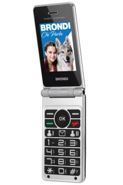 BRONDI - AMICO PREZIOSO cellulare EasyPhone, Dual SIM, display TFT 3 pollici, Bluetooth 2.1, tasti grandi - Nero