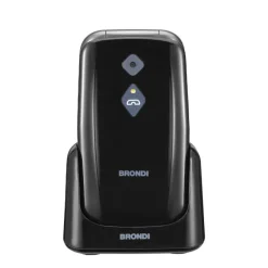 BRONDI - Cellulare AMICO SICURO PLUS - BLACK METAL - Bluetooth 2.1 - Con fotocamera digitale integrata - Con Lettore MP3 - Con vibrazione