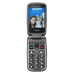 BRONDI - Cellulare AMICO SICURO PLUS - BLACK METAL - Bluetooth 2.1 - Con fotocamera digitale integrata - Con Lettore MP3 - Con vibrazione