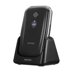 BRONDI - Cellulare AMICO SICURO PLUS - BLACK METAL - Bluetooth 2.1 - Con fotocamera digitale integrata - Con Lettore MP3 - Con vibrazione