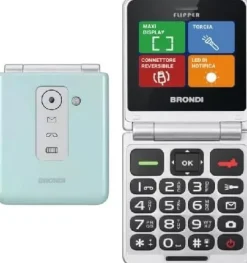 BRONDI Flipper Telefono semplificato 3 tasti rapidi - Verde