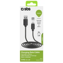 Cavo USB A a USB C SBS TECABLETC220K 2m Nero – Trasferimento veloce e praticità