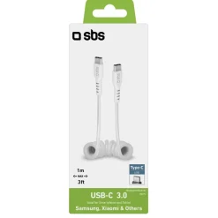 Cavo USB-C a USB-C SBS 1m Bianco – USB 3.2 Gen 1, Ricarica e Dati Veloci