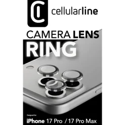 CELLULARLINE CAMERA LENS RING per iPhone – Protezione trasparente e sottile per lenti fotocamera