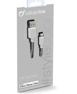 Cellularline Data Cable #Stylecolor - Lightning Cavo per la ricarica e sincronizzazione dei dati colorato Bianco