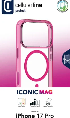 CELLULARLINE ICONIC MAG Custodia MagSafe Trasparente e Colorata per Smartphone