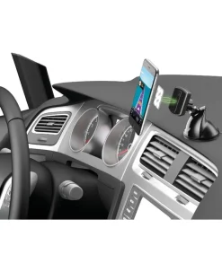 CELLULARLINE - MAG4PILOTFORCE Supporto smartphone da auto magnetico con fissaggio a ventosa, Universale - Nero