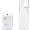 Cellularline Starter Kit - iPhone 14 Plus Kit di accessori per la ricarica e la protezione di iPhone Bianco, Trasparente