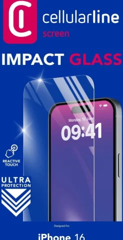 CELLULARLINE - Vetro temperato IMPACT GLASS per iPhone 16