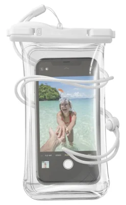 CELLULARLINE - VOYAGER22W Custodia Impermeabile universale per smartphone, protezione da acqua, cloro, sabbia e creme - Trasparente