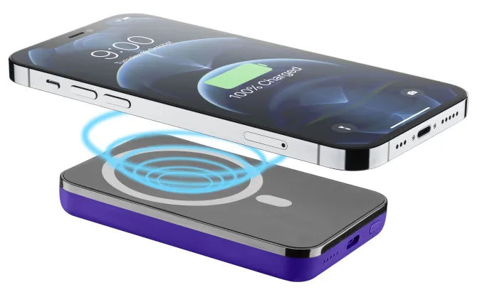Cellularline Wireless power bank MAG 5000 Caricabatterie portatile compatibile con MagSafe Viola
