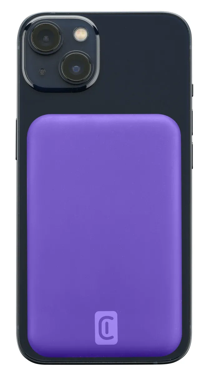 Cellularline Wireless power bank MAG 5000 Caricabatterie portatile compatibile con MagSafe Viola