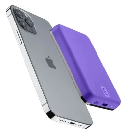Cellularline Wireless power bank MAG 5000 Caricabatterie portatile compatibile con MagSafe Viola