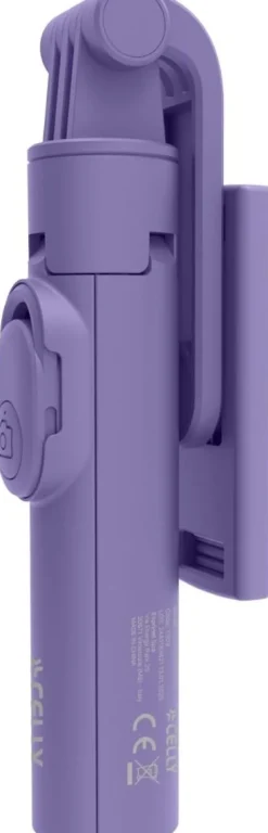 Celly, bastone Selfie Universale Bluetooth, Asta Regolabile, Treppiedi Integrato, Compatibilità fino a 7" - Viola