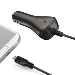 Celly Caricabatteria da auto universale per Samsung (CCMICRO), connettore MicroUSB