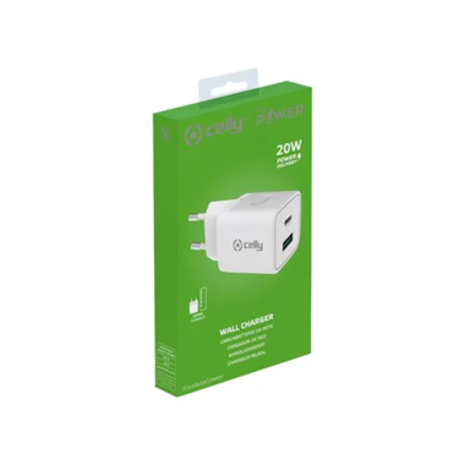 Celly Caricabatteria Propower alimentatore usb, usb-c - 20w