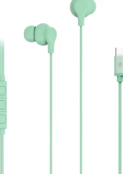 Celly, Cuffie Auricolari In Ear con Filo USB-C, Con Tasto di Risposta, Controllo del Volume, Microfono Integrato - Verde