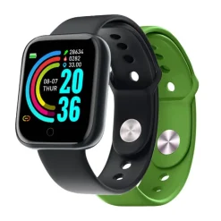 CELLY - TRAINERBEATGN - FIT TRACKER CON DOPPIO CINTURINO, Display LCD Transflettivo 1,44", memoria 15GB, Bluetooth 5.0 - Nero