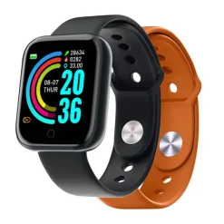 CELLY - TRAINERBEATOR - FIT TRACKER CON DOPPIO CINTURINO, Fitness tracker, Display LCD Transflettivo 1,44",15GB - Nero