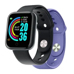 CELLY - TRAINERBEATVL - FIT TRACKER CON DOPPIO CINTURINO, Display LCD Transflettivo 1,44", 15GB - Nero