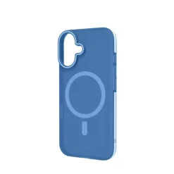 Custodia Celly Magsuit per iPhone 16 con MagSafe semi-trasparente - Blu