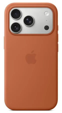 Custodia MagSafe in silicone Apple per iPhone 17 Pro terracotta con tracolla