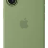Custodia MagSafe in silicone Apple verde per iPhone 17 con tracolla